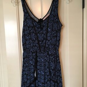 Dark Navy and Light Blue Elephant Romper